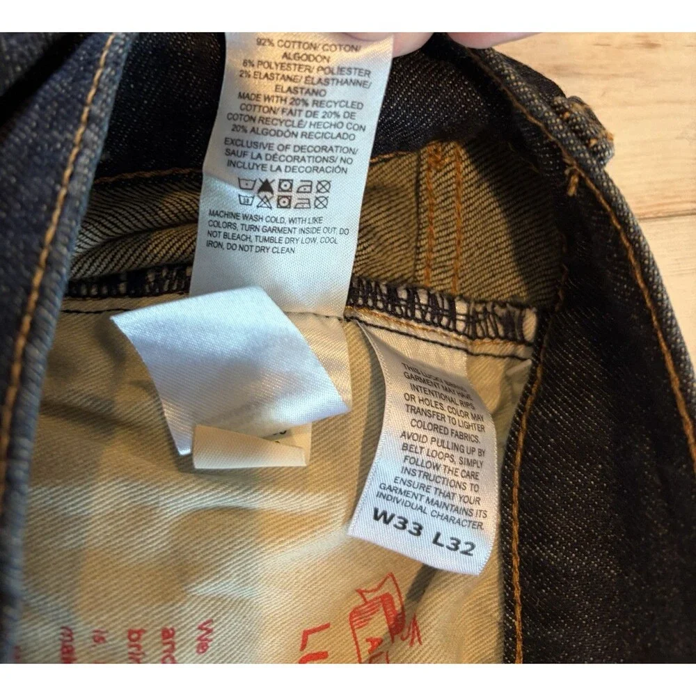 Lucky Brand Mens 221 Straight Jeans 33x31.5 Dark Wash Barite western rodeo